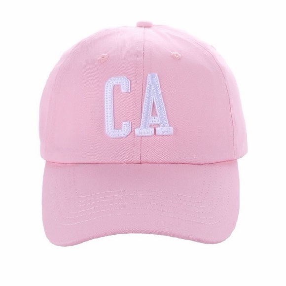 Zenana Outfitters Accessories - California Embroidered Cotton Baseball Cap - Pink